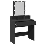Dressing Table with LED Black 80x41x144.5 cm - Bargainia.com - 