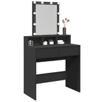Dressing Table with LED Black 80x41x144.5 cm - Bargainia.com - 