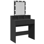 Dressing Table with LED Black 80x41x144.5 cm - Bargainia.com - 