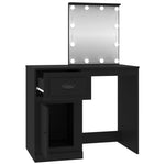 Dressing Table with LED Black 90x50x132.5 cm Engineered Wood - Bargainia.com - 