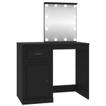 Dressing Table with LED Black 90x50x132.5 cm Engineered Wood - Bargainia.com - 