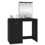 Dressing Table with LED Black 90x50x132.5 cm Engineered Wood - Bargainia.com - 