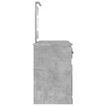 Dressing Table with LED Concrete Grey 130x50x132.5 cm - Bargainia.com - 