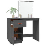 Dressing Table with LED Grey 95x50x133.5 cm Solid Wood Pine - Bargainia.com - 