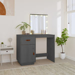 Dressing Table with LED Grey 95x50x133.5 cm Solid Wood Pine - Bargainia.com - 