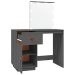Dressing Table with LED Grey 95x50x133.5 cm Solid Wood Pine - Bargainia.com - 
