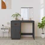 Dressing Table with LED Grey 95x50x133.5 cm Solid Wood Pine - Bargainia.com - 