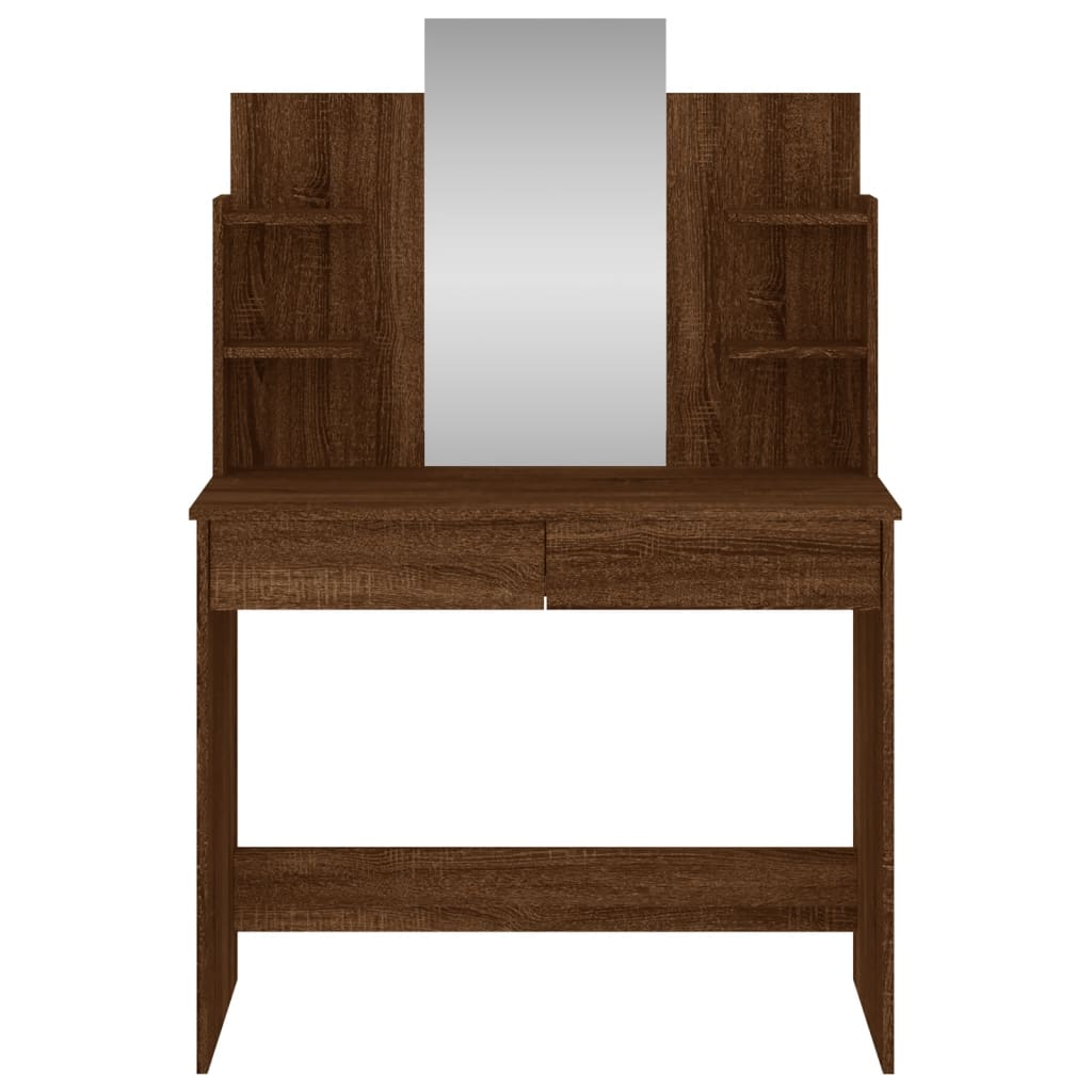 Dressing Table with Mirror Brown Oak 96x39x142 cm - Bargainia.com - 8721012134171 - 837581