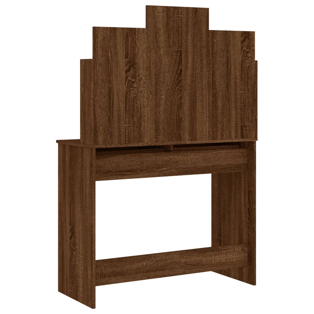 Dressing Table with Mirror Brown Oak 96x39x142 cm - Bargainia.com - 8721012134171 - 837581