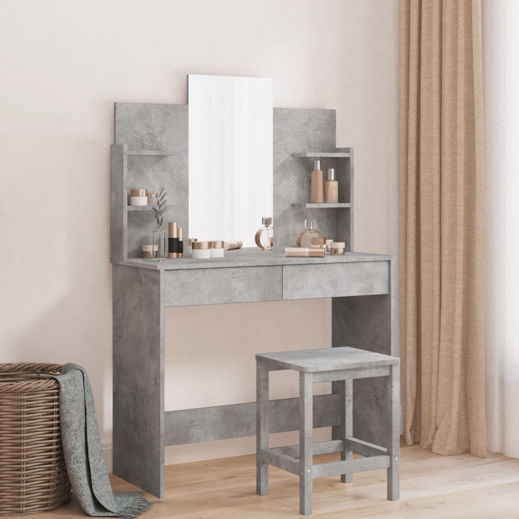 Dressing Table with Mirror Concrete Grey 96x39x142 cm - Bargainia.com - 8721012134133 - 837577
