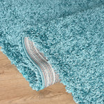 Duck Egg Blue Thick Shaggy Rug - California - Bargainia.com - 