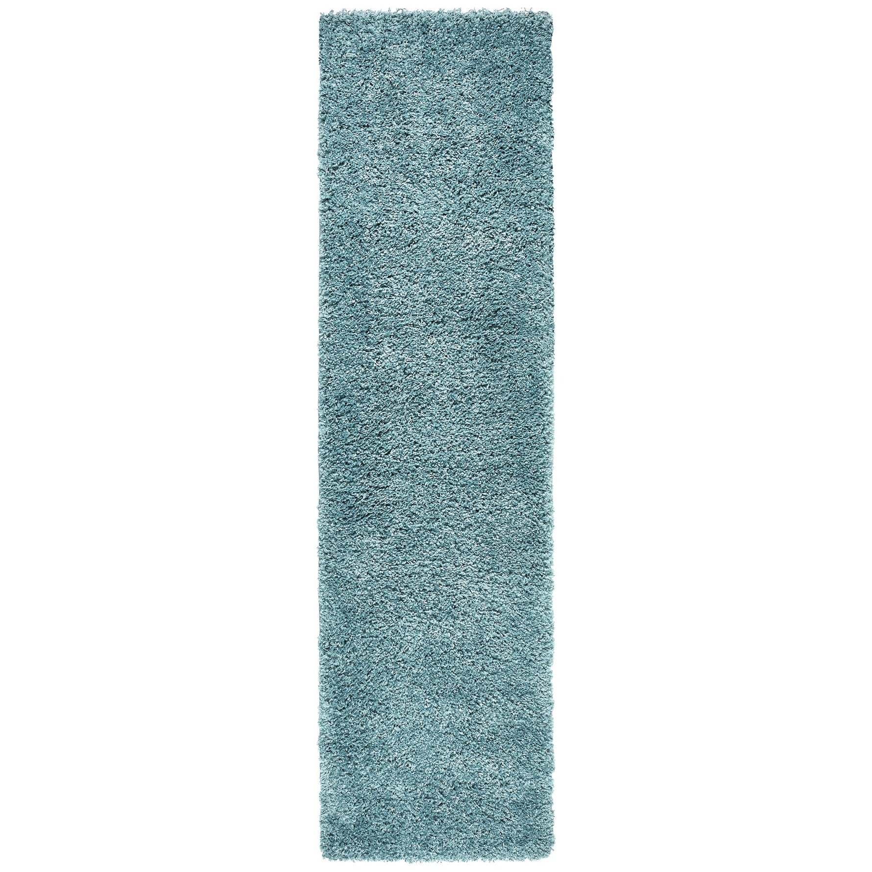 Duck Egg Blue Thick Shaggy Rug - California - Bargainia.com - 