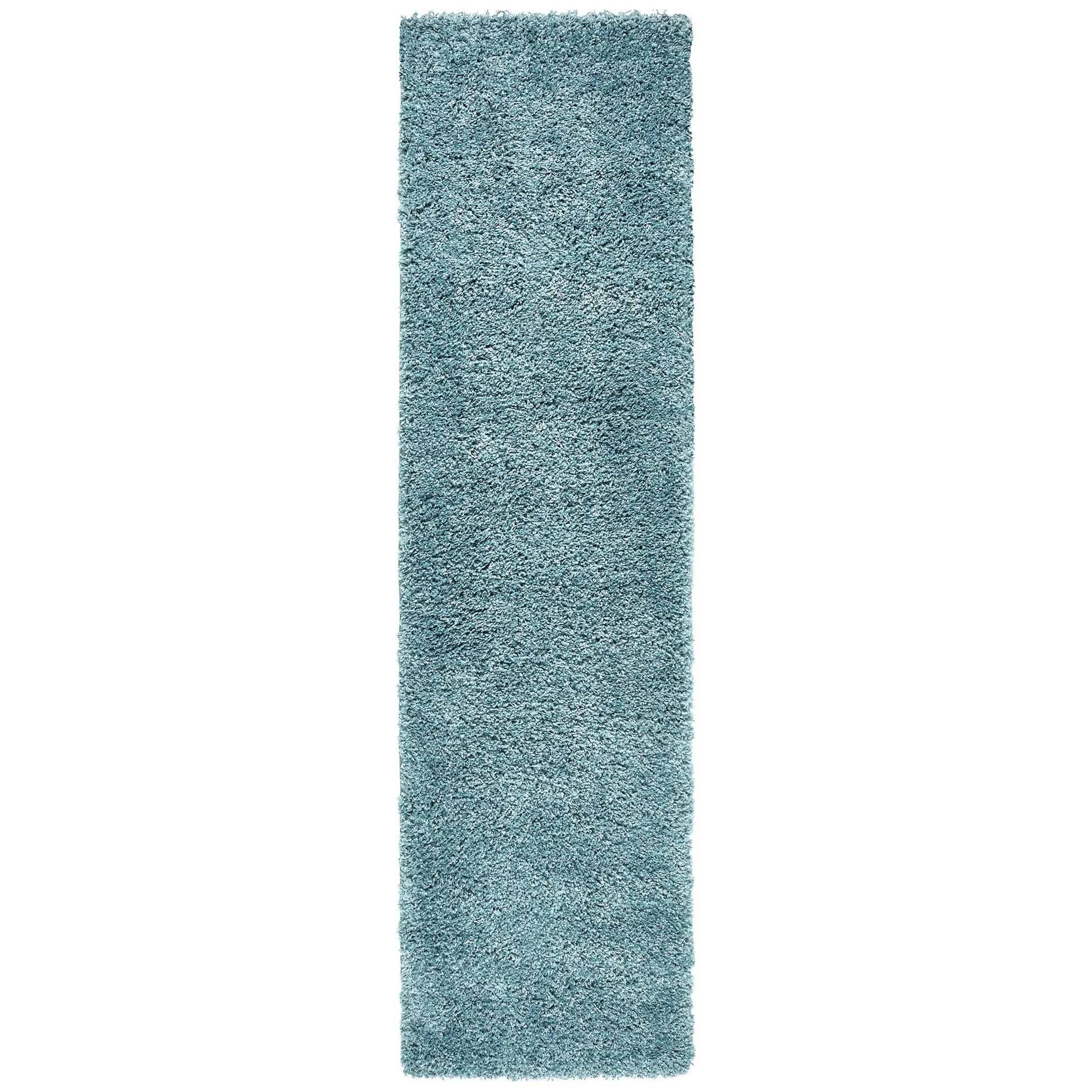 Duck Egg Blue Thick Shaggy Rug - California Rugs Rug Masters 60x230cm (2'x7'8")