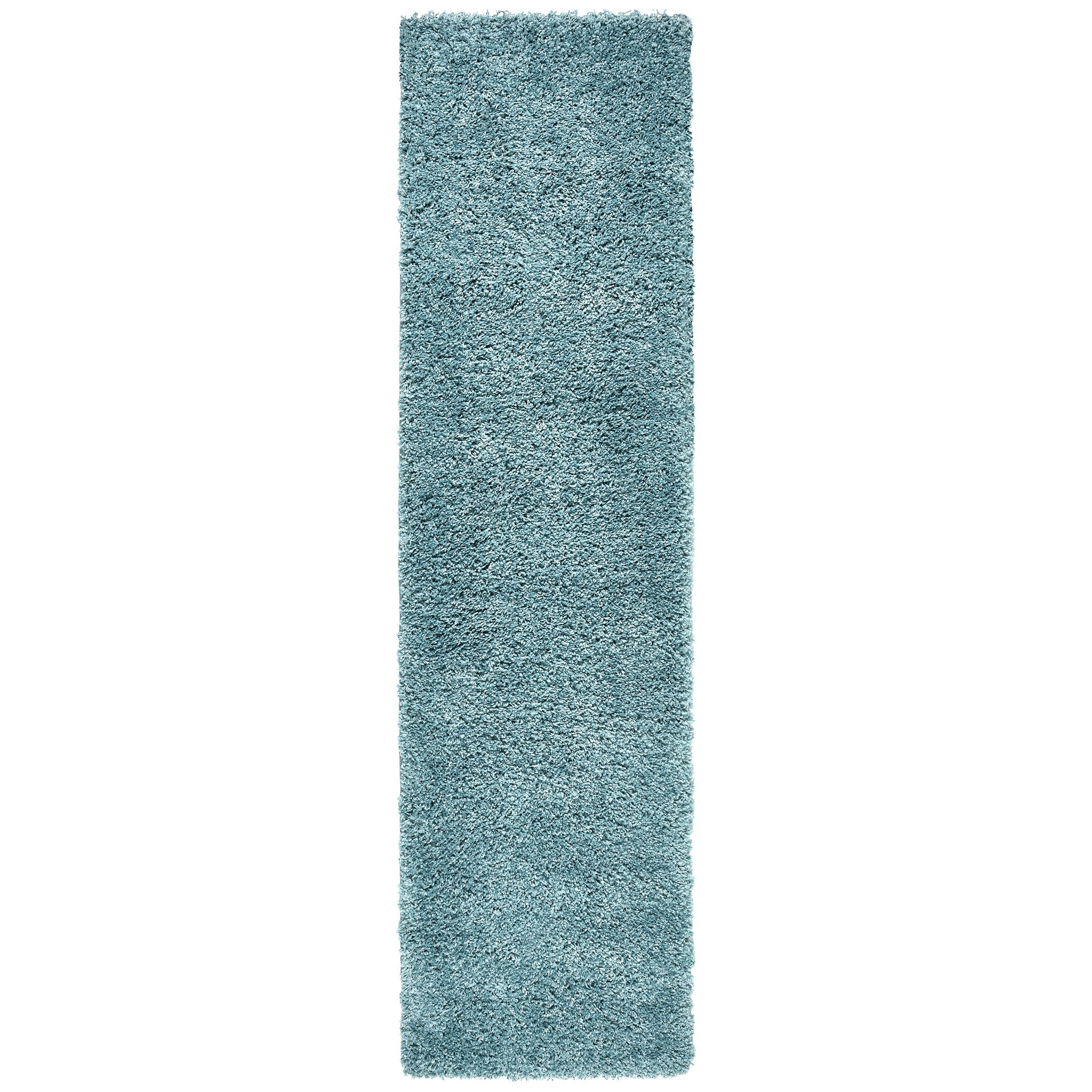 Duck Egg Blue Thick Shaggy Rug - California Rugs Rug Masters 60x230cm (2'x7'8")