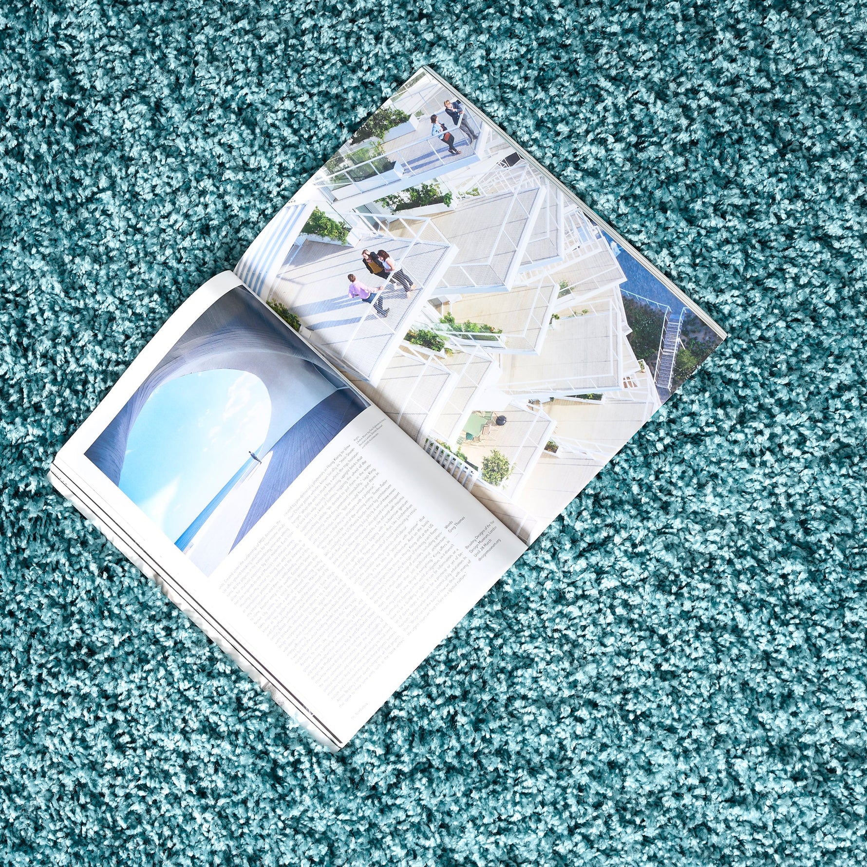 Duck Egg Blue Thick Shaggy Rug - California - Bargainia.com - 