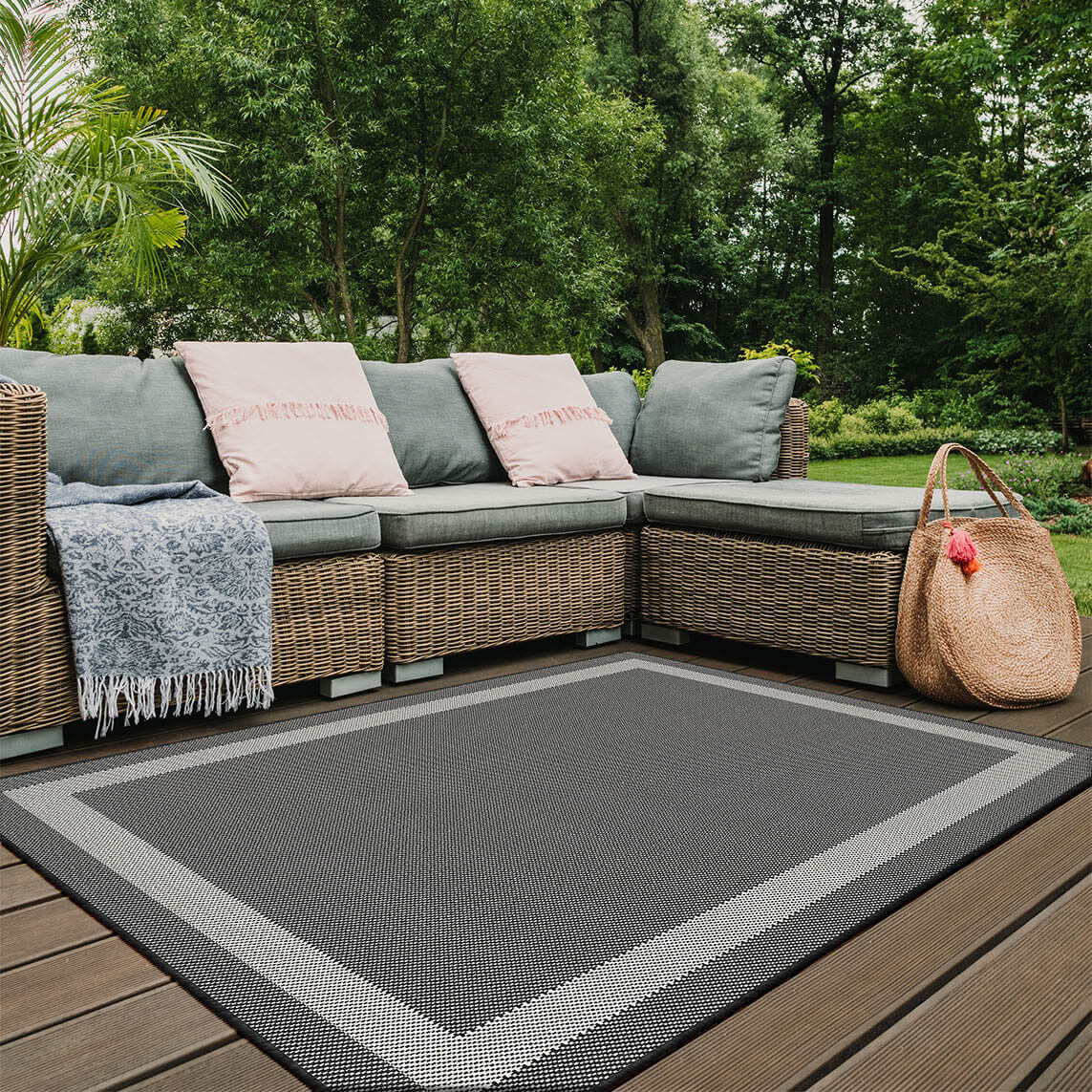 Duo Weave Outdoor Rug Bordered - Bargainia.com - 5060827251479 - DUO001005
