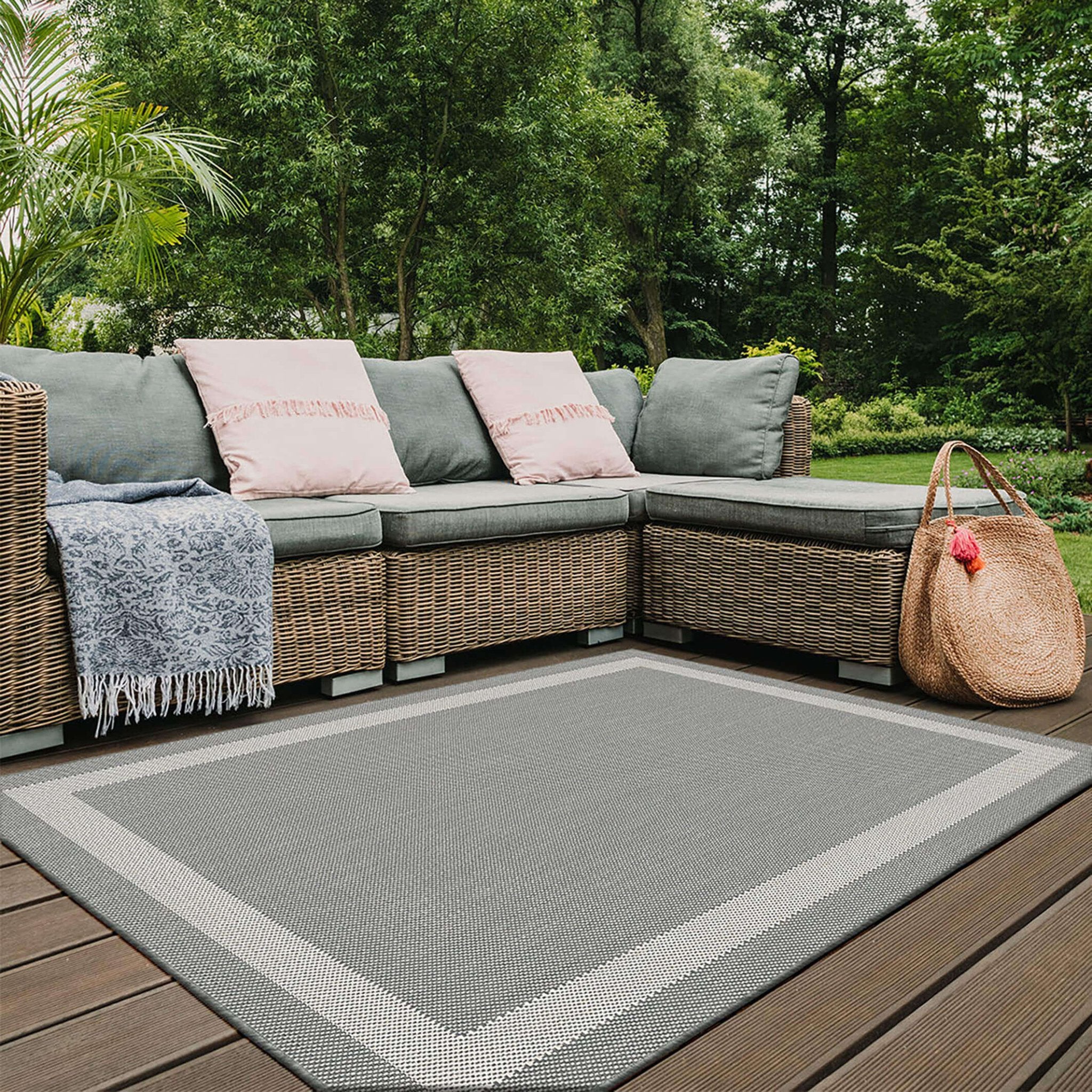 Duo Weave Outdoor Rug Bordered - Bargainia.com - 5060827251486 - DUO001006