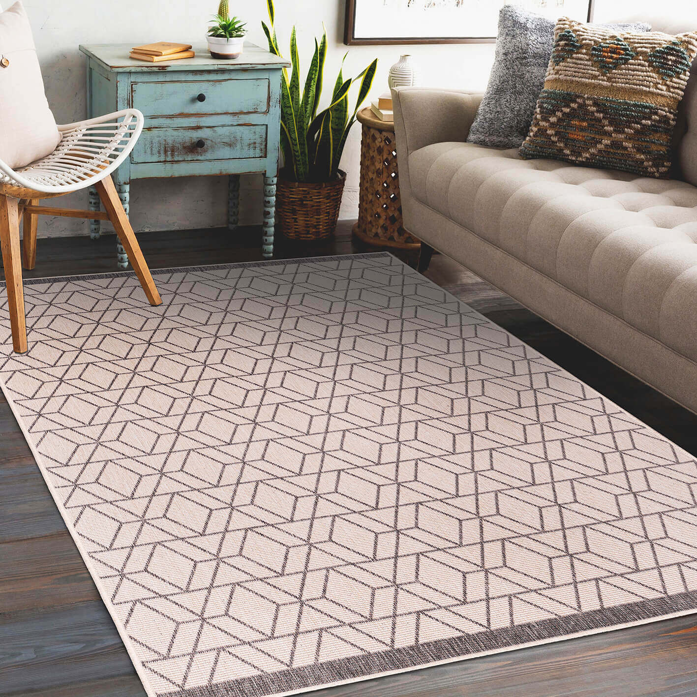 Duo Weave Outdoor Rug Diamonds - Bargainia.com - 5060827251523 - DUO001010