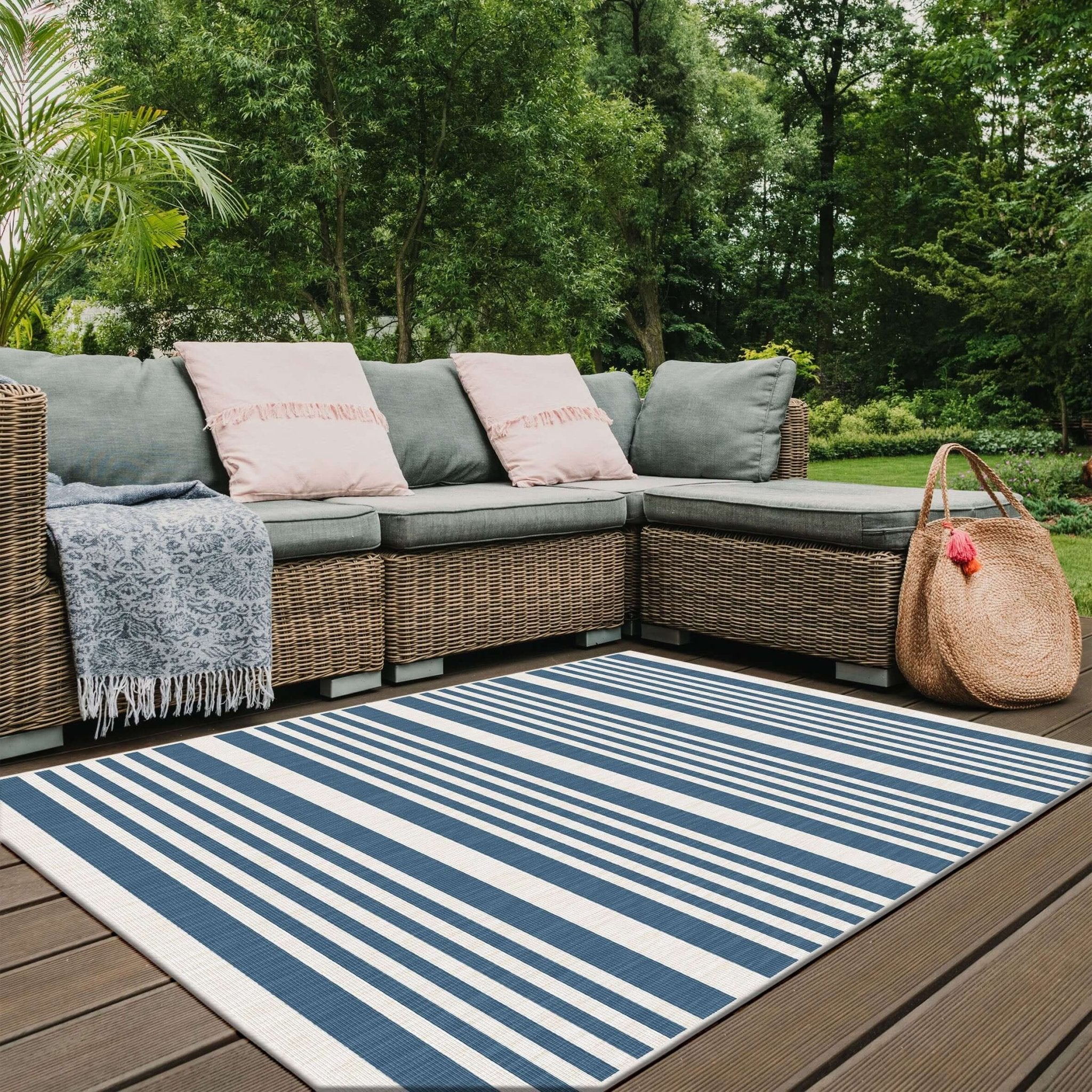 Duo Weave Outdoor Rug Modern Stripes - Bargainia.com - 5060827254784 - DUO001019