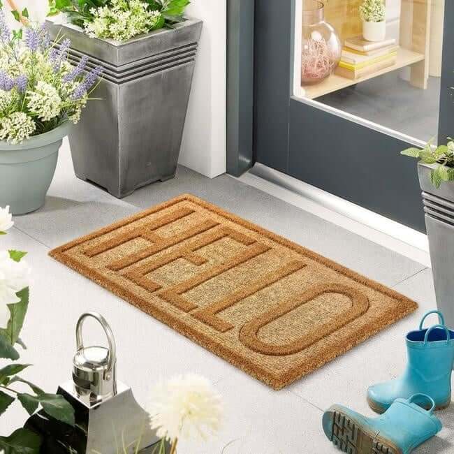 Durable Coir Scraper Doormat - Bargainia.com - 5026134611054 - MMCOIR_EMBHEL_045X075