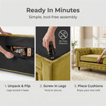Canapé Chesterfield en velours olive doré
