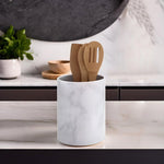 Easton White Marble Effect Utensil Holder - Bargainia.com - 5018705492353