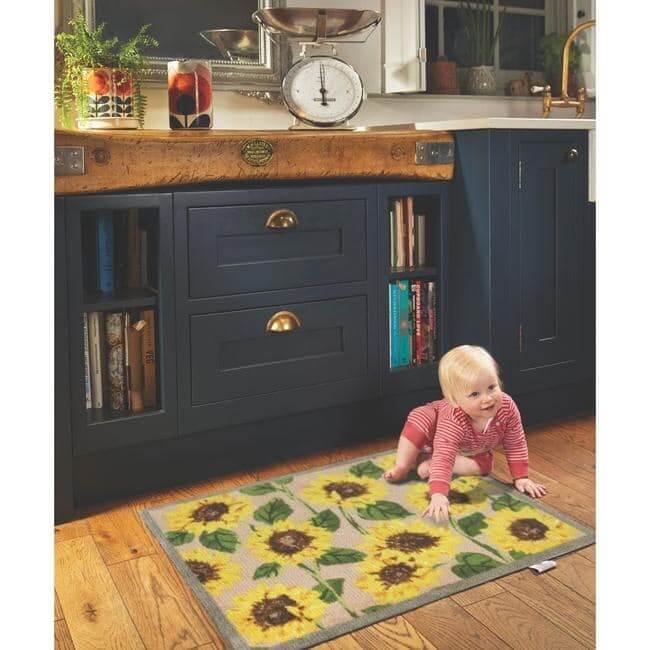Eco - Friendly Washable Floral Mat - Bargainia.com - 5026134610729 - HGDESI_SUNFLO_065X085