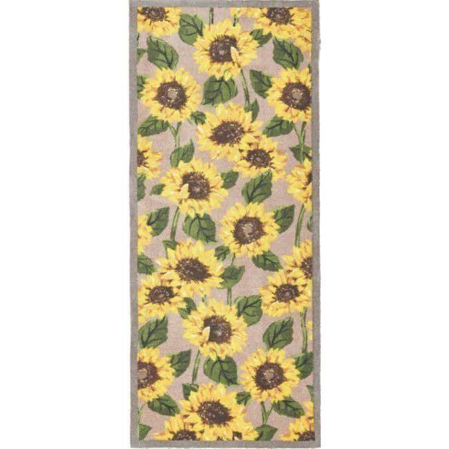 Eco - Friendly Washable Floral Mat - Bargainia.com - 5026134612051 - HGDESI_SUNFLO_065X150