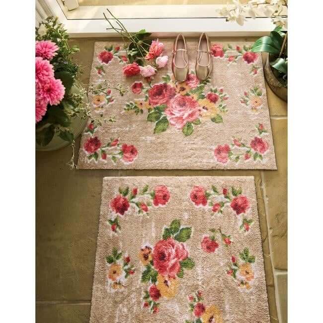 Eco - Friendly Washable Floral Mat - Bargainia.com - 5026134623453 - HGDESI_VTGRSE_065X085