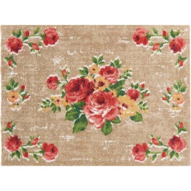 Eco - Friendly Washable Floral Mat - Bargainia.com - 5026134623453 - HGDESI_VTGRSE_065X085