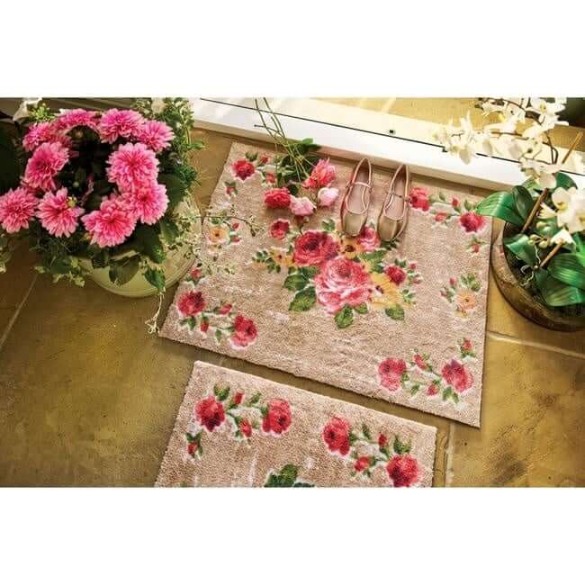Eco - Friendly Washable Floral Mat - Bargainia.com - 5026134623460 - HGDESI_VTGRSE_065X150
