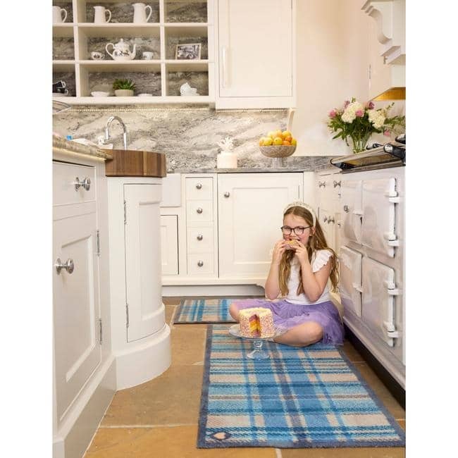 Eco - Friendly Washable Geometric Mat - Bargainia.com - 5026134639577 - HGDESI_BLUTAR_065X085