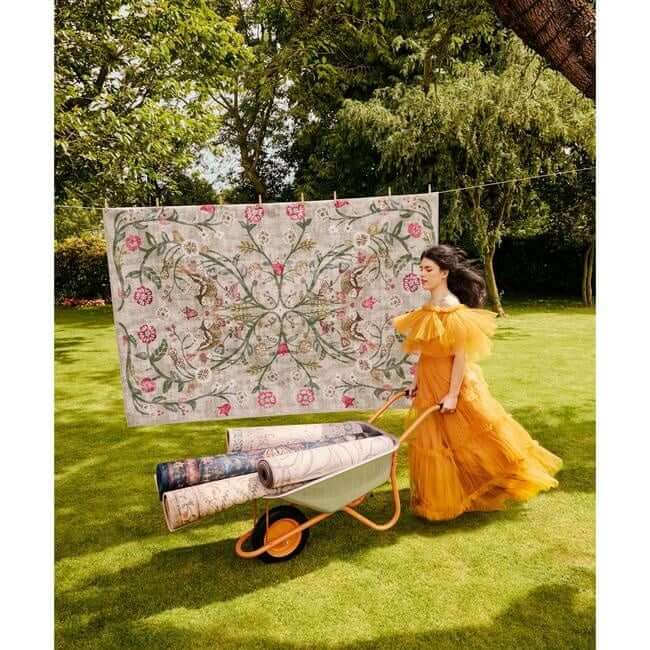 Eco - Washable Beige Rug Floral Design - Bargainia.com - 5026134623644 - HGECWA_HERGAR_075X220