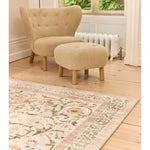 Eco - Washable Beige Rug Flowers Design - Bargainia.com - 