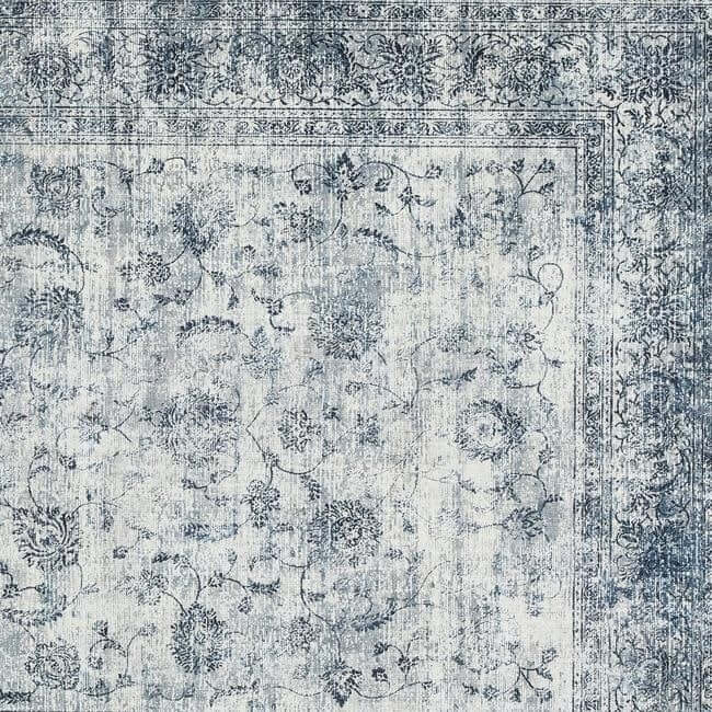 Eco - Washable Blue Rug Bordered Design - Bargainia.com - 5026134622357 - HGECWA_VNIMGR_120X185