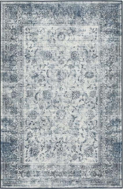 Eco - Washable Blue Rug Bordered Design - Bargainia.com - 5026134622357 - HGECWA_VNIMGR_120X185
