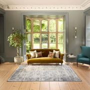 Eco - Washable Blue Rug Bordered Design - Bargainia.com - 5026134622357 - HGECWA_VNIMGR_120X185