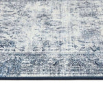 Eco - Washable Blue Rug Bordered Design - Bargainia.com - 