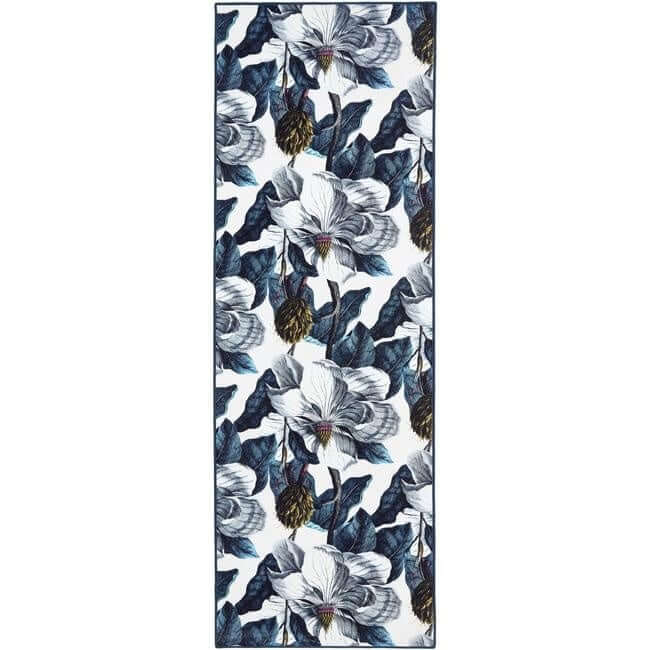 Eco - Washable Blue Rug Floral Design - Bargainia.com - 5026134623606 - HGECWA_MAGGAR_075X220