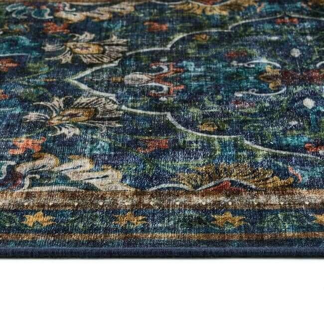 Eco - Washable Blue Rug Vintage Design - Bargainia.com - 5026134622036 - HGECWA_MIDPAI_120X185