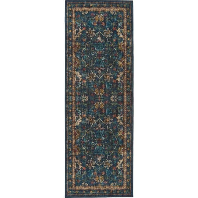 Eco - Washable Blue Rug Vintage Design - Bargainia.com - 5026134622067 - HGECWA_MIDPAI_075X220