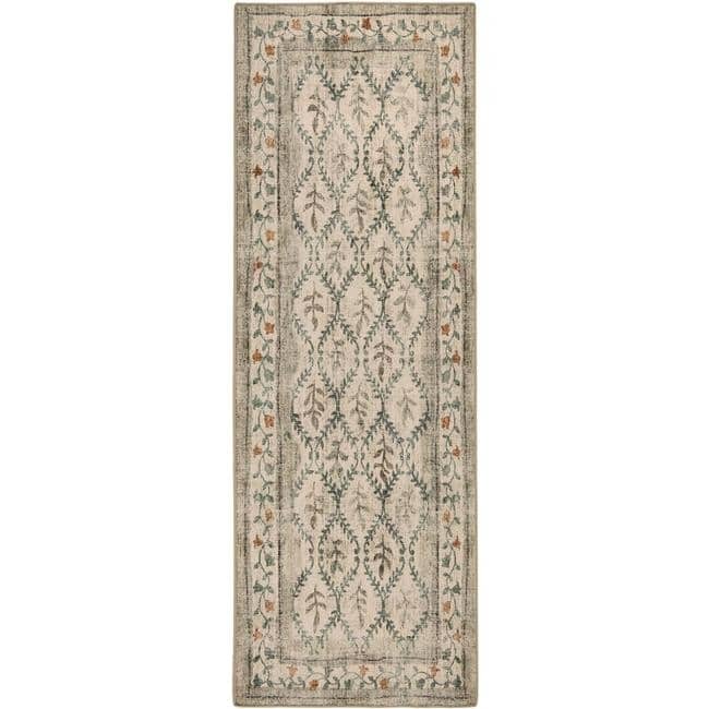 Eco - Washable Cream Rug Botanicals Design - Bargainia.com - 5026134622029 - HGECWA_ENGGAR_075X220