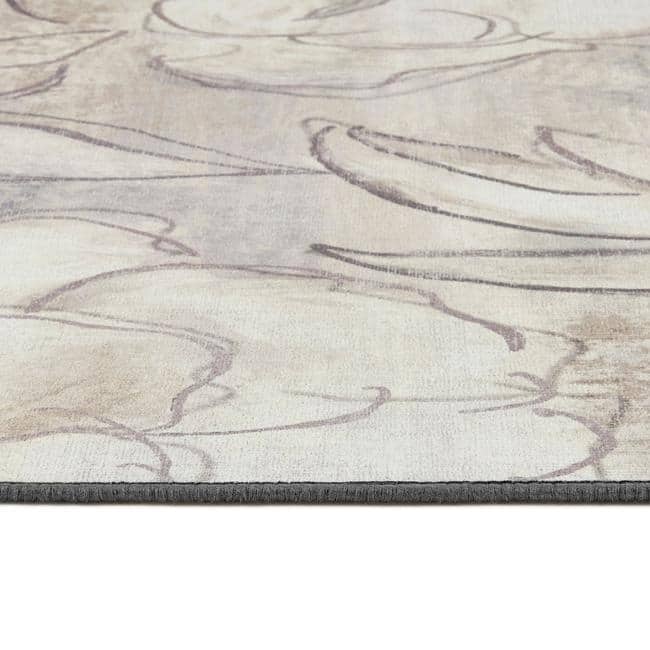 Eco - Washable Cream Rug Floral Design - Bargainia.com - 5026134621596 - HGECWA_ARTFLO_120X185