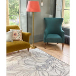 Eco - Washable Cream Rug Floral Design - Bargainia.com - 