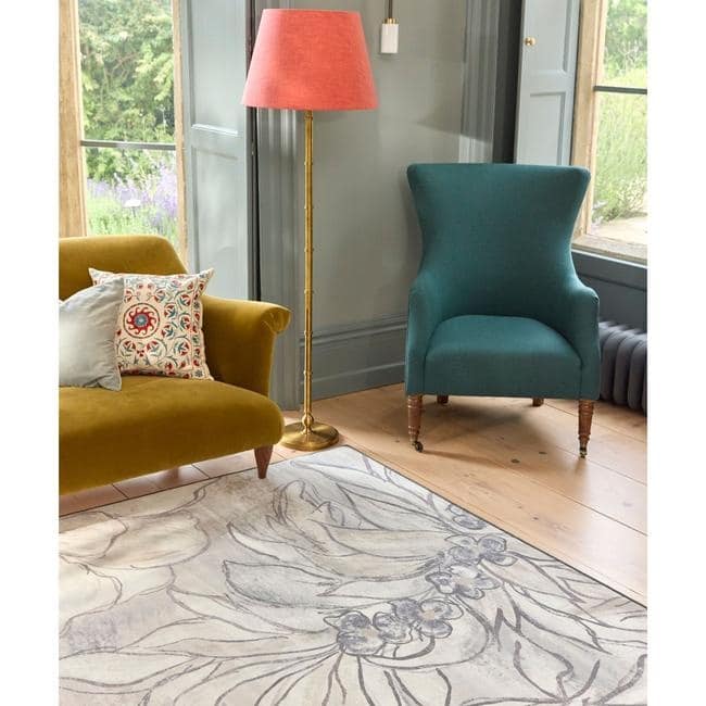 Eco - Washable Cream Rug Floral Design - Bargainia.com - 5026134621596 - HGECWA_ARTFLO_120X185