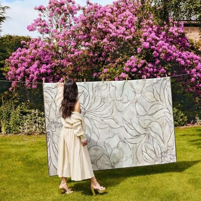 Eco - Washable Cream Rug Floral Design - Bargainia.com - 5026134621596 - HGECWA_ARTFLO_120X185