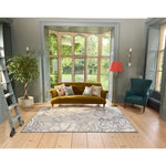Eco - Washable Cream Rug Floral Design - Bargainia.com - 