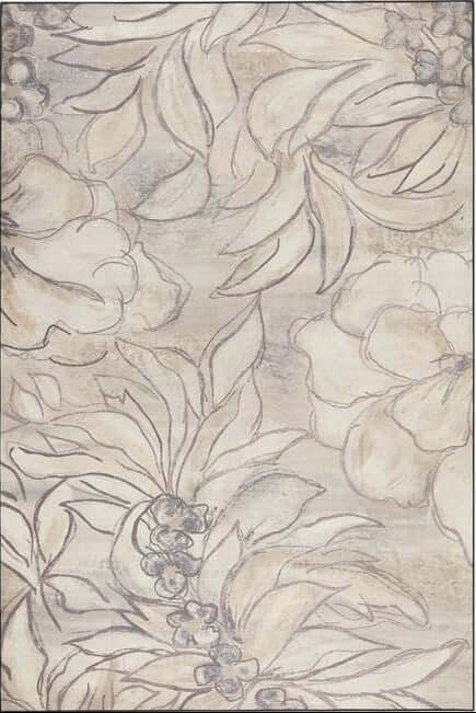 Eco - Washable Cream Rug Floral Design - Bargainia.com - 
