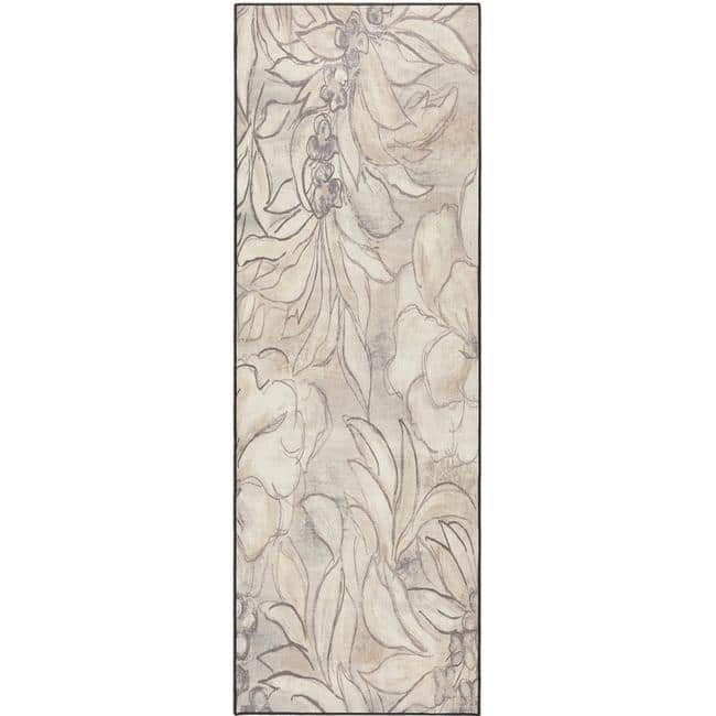 Eco - Washable Cream Rug Floral Design - Bargainia.com - 5026134621626 - HGECWA_ARTFLO_075X220