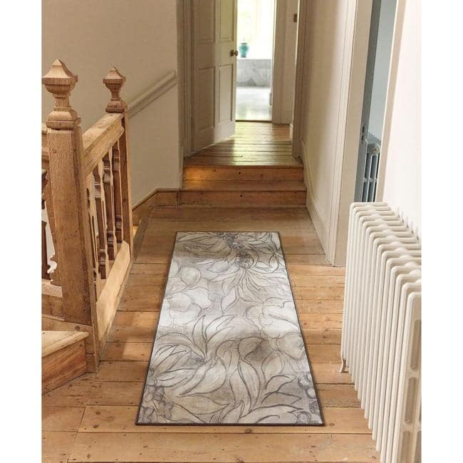 Eco - Washable Cream Rug Floral Design - Bargainia.com - 5026134621626 - HGECWA_ARTFLO_075X220